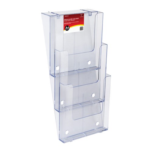 Deflect-O Brochure Holders A4 3 Tier Stackable w Mount
